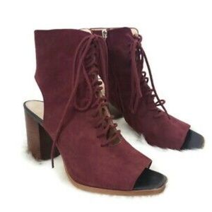 Zara Faux Suede Open Toe & Open Heel Bootie
